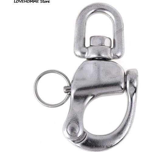 1PC D Ring Type Swivel Snap Hook Rotary Shackle 316 Stainless Steel Quick Release Boat Anchor Chain Eye Shackle