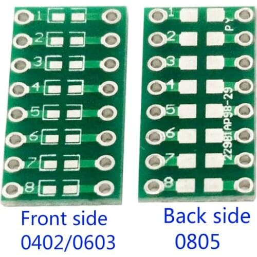 10PCS SMT DIP Adapter Converter 0805 0603 0402 Capacitor Resistor LED Pinboard FR4 PCB Board 2.54mm Pitch SMD SMT Turn To DIP