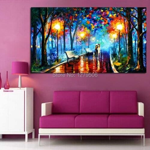 100%Handpainted Night Walking Modern Art Hang Oil Painting On Canvas Wall Pictures For Home Decor Beautiful Painting Craft