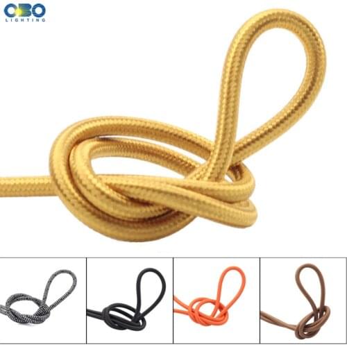 2*0.75mm Electrical Wire Pendant Lamp Cable Twisted Textile Overhead Cord Edison Pendant Light Wire 2m/5m/10m Multiple Colour