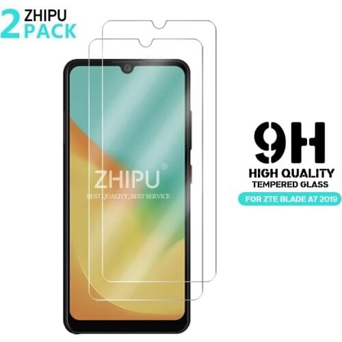 2Pcs Tempered Glass For ZTE Blade A7 2019 Screen Protector 2.5D 9H Tempered Glass ZTE Blade A7 2019 Protective Film