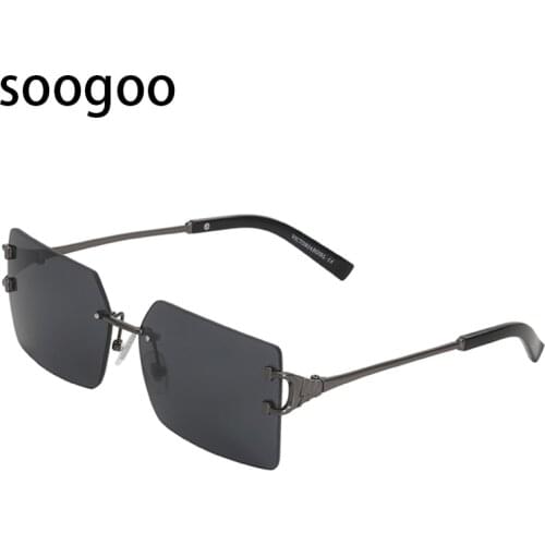 2021 Vintage Sunglasses Women Brand Designer Fashion Rimless Sun Glasses Shades Cutting Lens Men Frameless Eyeglasses UV400