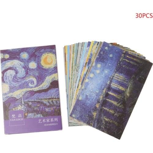 30 Sheets Famous Person Paintings Retro Vintage Postcard Christmas Gift Card New Year Wish Poster Cards Gifts