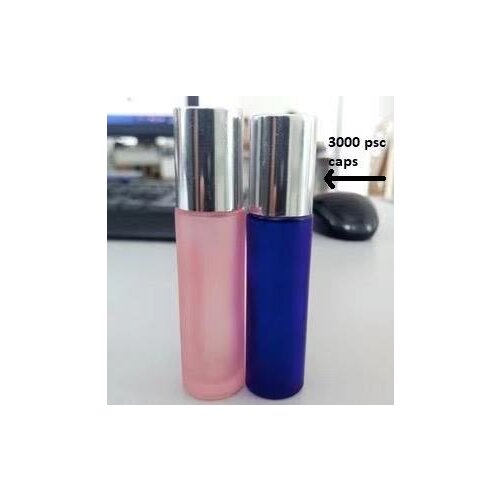 3000PCS silver caps 10ml Glass Crystal Stone Oil Gemstone Rollers Facial Slimming Massage Essential Roller Bottle wood lids