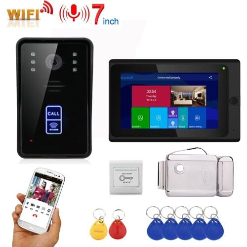 7inch Wireless Wifi RFID Video Door Phone Doorbell Intercom Entry System with Home Stainless Steel Electronic Door Lock
