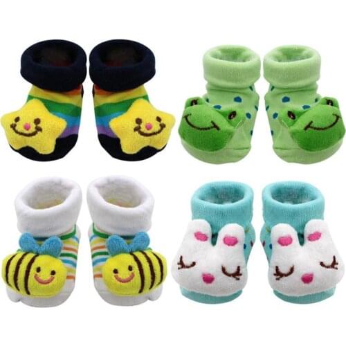 8pairs/Lot Newborn Baby Socks Animal Cartoon Doll Infant Socks Model Anti-slip Boys Girls Socks