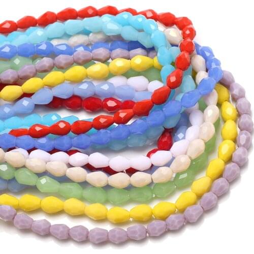 Glass Droplet 3X5MM Crystal Loose Beads DIY Crafts Material Natural Stones Czech Beaded Charms Chinese Jewelry Beading Wholesale
