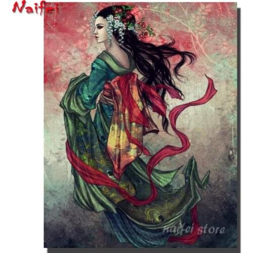 5d diy Girl diamond painting Full square drill mosaic Diamond set full round diamond Embroidery sale Ancient beauty painting