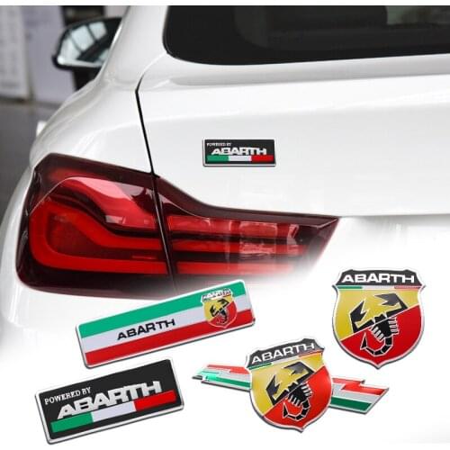 Aluminum 3D Car Stickers Emblem Badge Decal For Fiat Abarth 500 500L 124 Spider Coupe Panda Doblo Qubo Tipo Auto Accessories