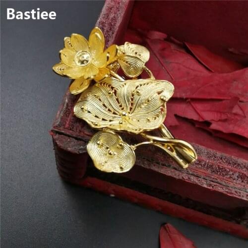 Bastiee Lotus Flower Pins 999 Sterling Silver Brooch Women Butterfly Pin Office Wear Dress Work Fine Jewelry Formal Occasions