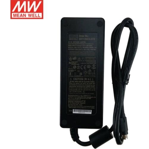 MEAN WELL GST120A24-R7B Industrial Level VI Desktop Adapter 110V/220V AC to 24V DC 5A 120W Adaptor Power Supply Power DIN 4Pin