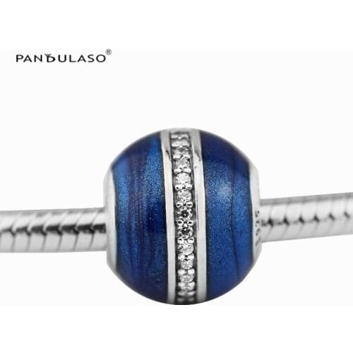 Beads For Jewelry Making Orbit Charm Midnight Blue Enamel Fits European Charms Bracelets Woman DIY Sterling Silver Jewelry