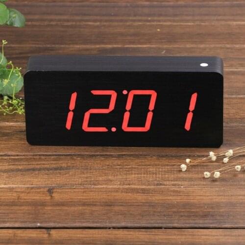 Digital Wooden Alarm Clocks LED Modern Square Colorful Alarm Clock Desktop Small Sensor Orologio Casa Clock Kids Bedroom EB5NZ