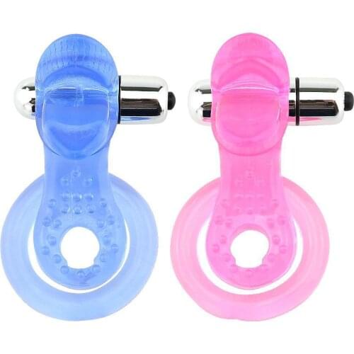 Elastic Delay Ring Vibrating Cock Clit Stimulation tongue vibrating cock ring for man penis and dildo vibrator sex toys for man