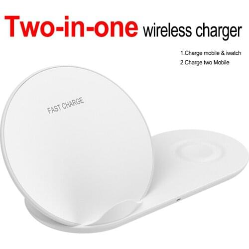 Hot Sale Quickly 2-in-1 Fast Charging Dock Charger for iphone 7 8 XS Max XR Wireless Charger for Apple Watch Samsung Watch