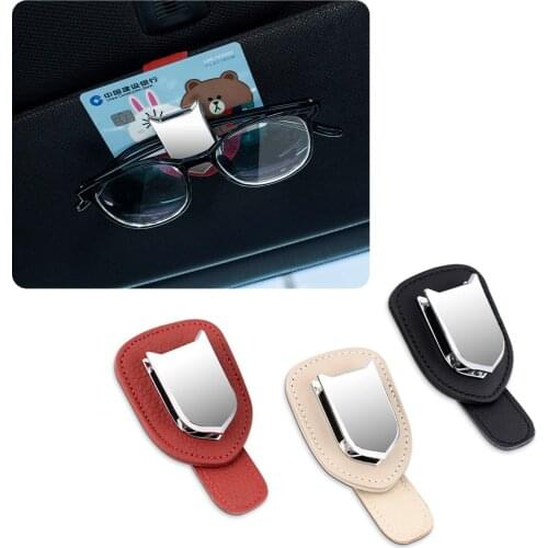 Leather Auto Interior Storage Clip Mini Sunglass Fastener Ticket for BMW X1 X3 X5 X6 Sun Visor Eyeglass Holder Car Accessories