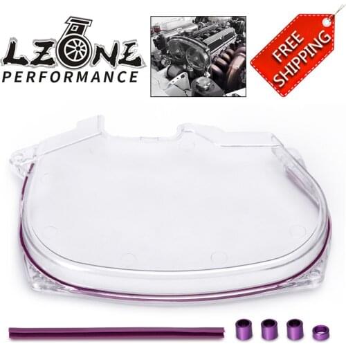 Timing Belt Cover Turbo Cam Pulley Clear Cam Gear Cover For 96-05 Mitsubishi Evolution Lancer EVO4-8 4G63 JR6338