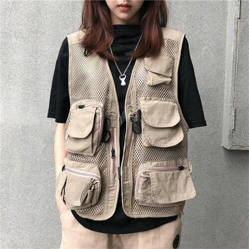 Summer Quick-Drying Breathable Mesh Vest Men Photographer Sleeveless Jacket Multi-Pockets Outdoors Hiking Fishing Hunting Vest