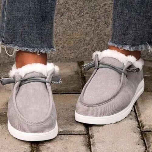 Women Winter Warm Loafers Ladies Short Plush Flats Female Slip On Platform Casual Shoes Comfort Soft women shoes