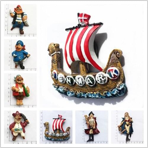 Europe Norway Denmark 3D Viking pirates Refrigerator Magnets Fridge Souvenirs Fridge Magnetic Decoration Articles Handicraft
