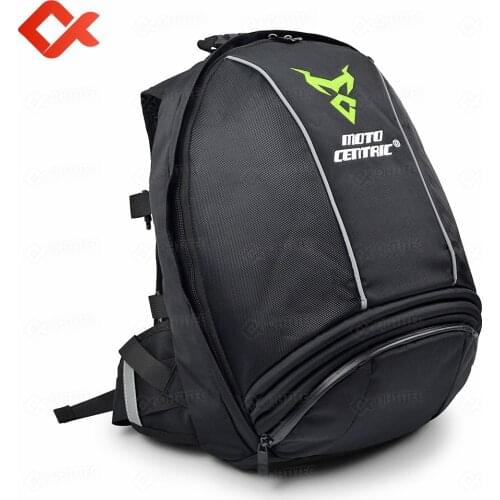 MOTOCENTRIC Motorcycle Backpack for Men Outdoor Riding Waterproof Motorcycle Bag Black Helmet Bag with Reflective Strip