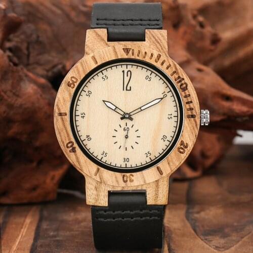 Men Leather Wooden Watch I Love You To The Moon And Back Exquisite Numerals Quartz Dial Safe Portable Pin Buckle Gift For Lover
