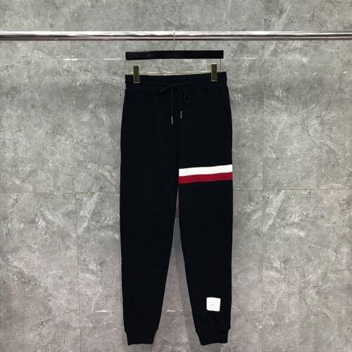 2021 Fashion Brand Sweatpants Men Spring Autumn Pure Cotton Casual Sports Trousers Blue Striped Mens Jogger Track Pants