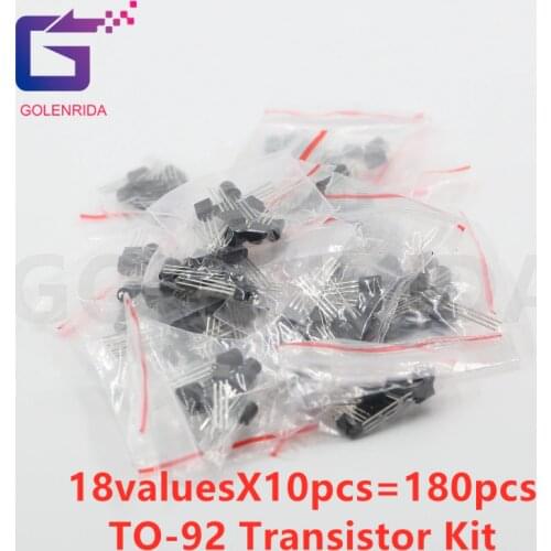18valuesX10pcs=180pcs 2N2222 S9012 S9013 S9014 A1015 C1815 S8050 S8550 2N3906 2N3904 TO-92 Transistor component Assorted kit
