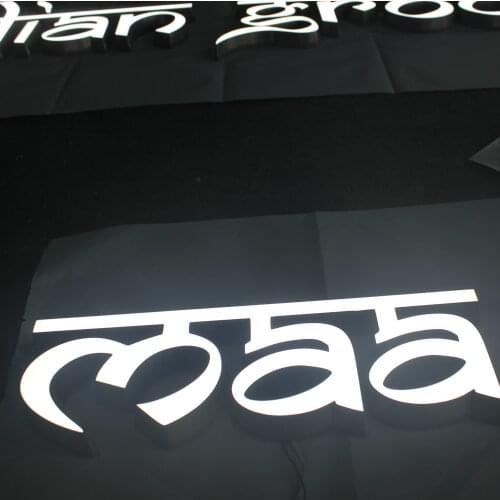 Outdoor Advertising Solide Acrylic Front Lit Signs 3d Light Letter With Bevel Edge for Mall Decoration