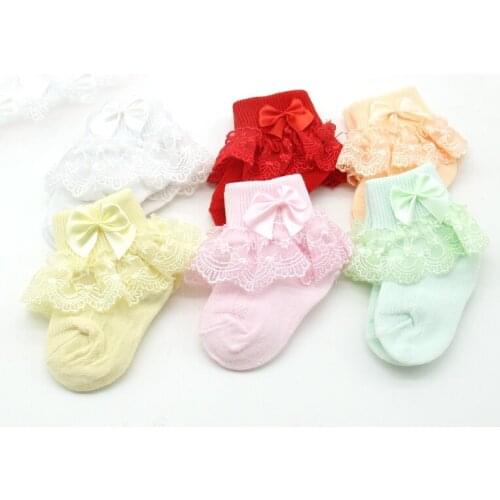 Newborn Baby Girls Socks Cotton Lace Baby Socks for Girls Infant Solid Princess Style Baby Girls Clothes Accessories