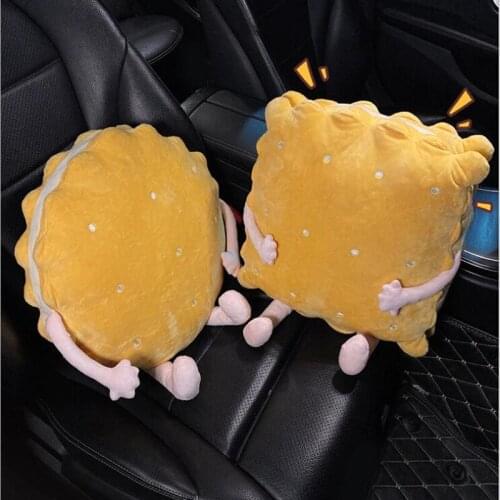 New Creative Biscuit Cute Waist Pillow Car Seat Back Cushion Sofa Living Room Office Throw Waist Pillow Gift