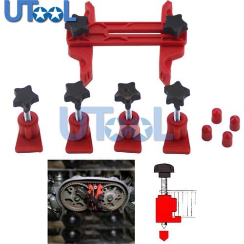 New Universal 5pcs Dual Cam Clamp Camshaft Timing Sprocket Gear Locking Tool Kit