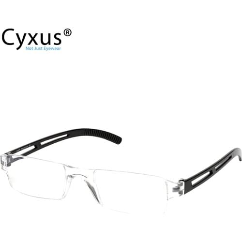 Cyxus Anti Blue Light Glasses for Eye Strain Relief Eyeglasses Rimless Transparent Lens Unisex Reading Glasses 2901