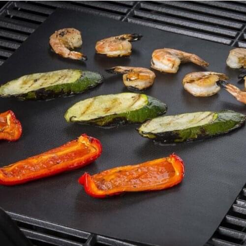 PTFE Non-stick BBQ Accessories BBQ Grill Mat Pad Baking Sheet Portable Outdoor Picnic Cooking Barbecue Oven Microwave Tool