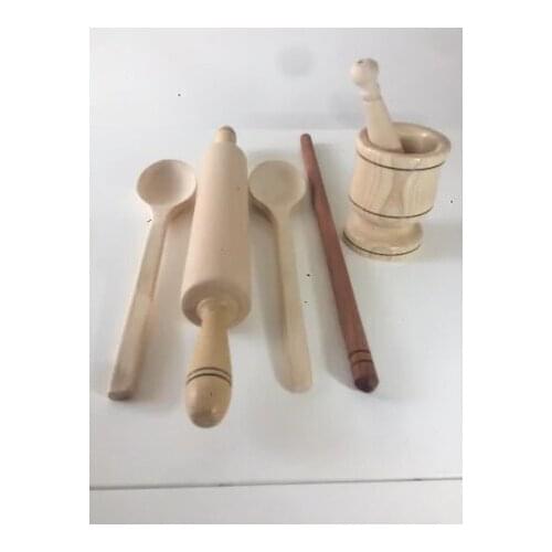 Roller Wood Rolling pin Muller wooden spoon Kitchen Set