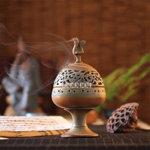 Handmade Ceramics Censer Creative Aroma Burner Sandalwood Incense Coil Towers Incense Burner Home Gifts With Base 4hour