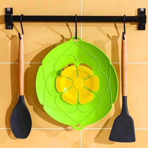 Hot Kitchen Silicone Pot Anti Overflow Lid Spill Stopper Pan Boil Over Safeguard Cover Caps Against Iron Cooking Tools 4color