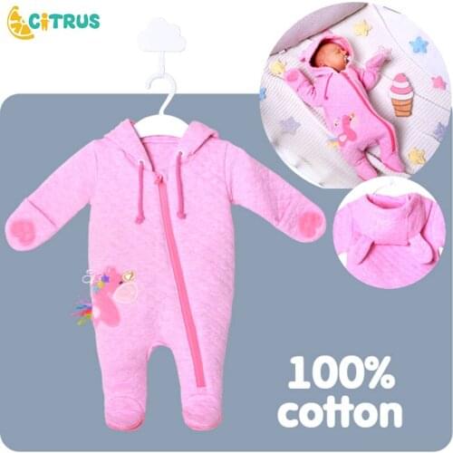 CITRUS Baby Clothing Romper Cartoon Cute Pink Unicorn Baby Romper Spring New Cotton Soft Newborn 3 6 9 12 M Boy Girl Clothing
