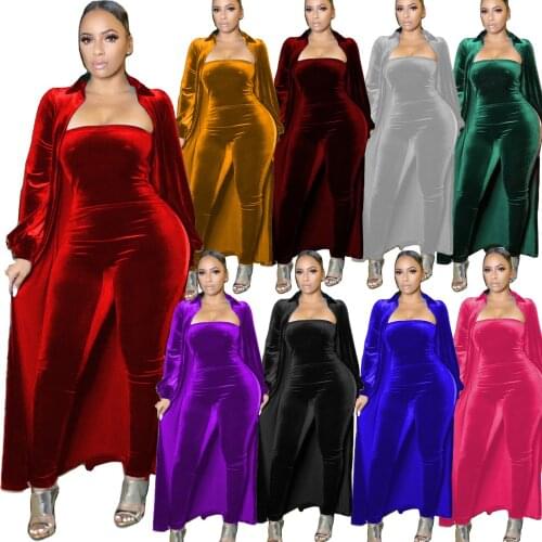 341R6390 Spring and autumn fashion womens street sexy bra womens Jumpsuit coat silver fox velvet two piece set