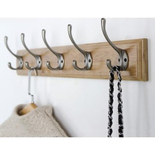 Coat Rack Bamboo Hallway Hat Hook Hanger Bedroom Door Wall Mounting Hook Corner Room Kitchen Toilet Wall Brack Hook Hat Stand