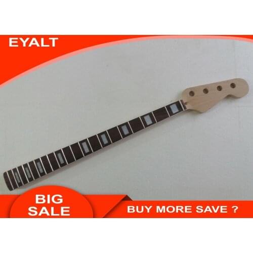 Unfinished JAZZ Bass Guitar Neck Replacement 20 Fret Rosewood Fretboard Part