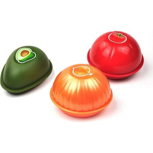 1pcs Creative Kitchen Refrigerator Vegetable Fruits Crisper Containers Onion Avocado Tomatoes Lemon Food Fresh Storage Box