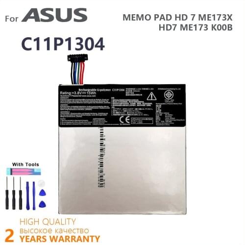 100% Original 3950mAh C11P1304 Tablet PC Battery For Asus MEMO PAD HD 7 ME173X HD7 ME173 K00B High Quality Batteries With Tools