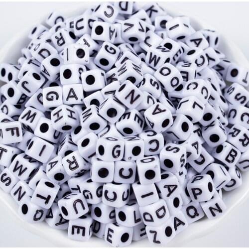 100pcs/Lot 5mm Letter Beads Acrylic Spaced Beads 26Alphabet Beads For Jewelry Making DIY Handmade Charms Bracelet