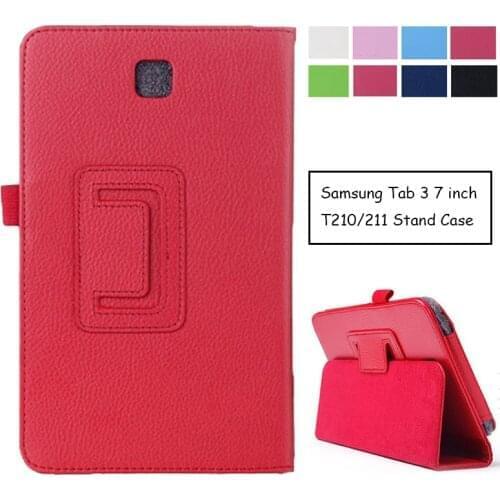 Case for Samsung Galaxy Tab 3 T210 T211, Flip Protective Matte Litchi Solid Leather Tablet Cover for Galaxy P3200 7.0