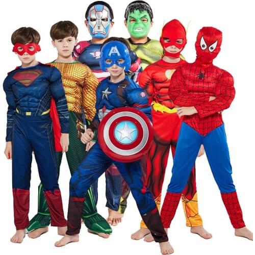 Disney Halloween Costume Kids Marvel The Avengers Anime Figures Model Toys for Children Gifts Party Birthday Cosplay Clothing