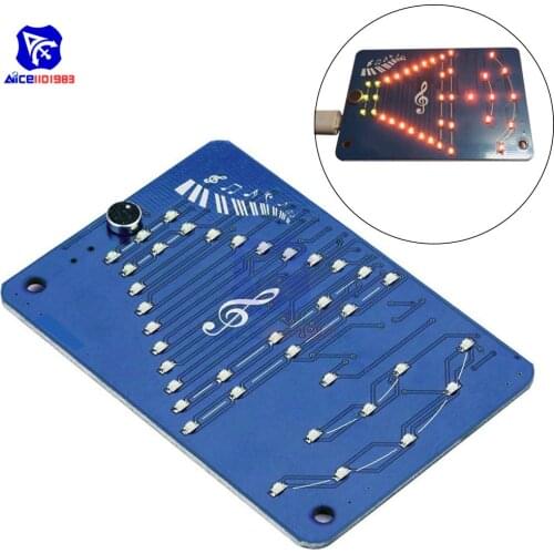 Diymore Audio Volume Indicator DIY Electronic Kit Audio Volume Indicator Voice Control LED Melody Light with Microphone