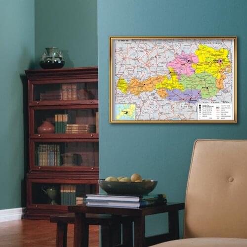 59*42cm The Austria Transportation Map In French Wall Art Poster Canvas Painting Travel School Supplies Classroom Home Decor