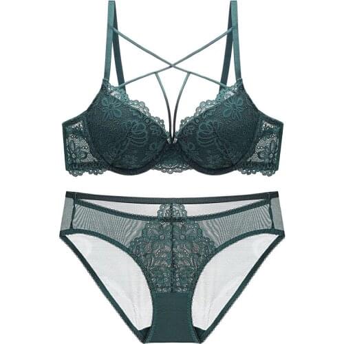 Classic Bandage Bra Panties Set Lingerie Push Up Brassiere Lace Bralette Underwear Set Sexy For Women underwear Free shipping