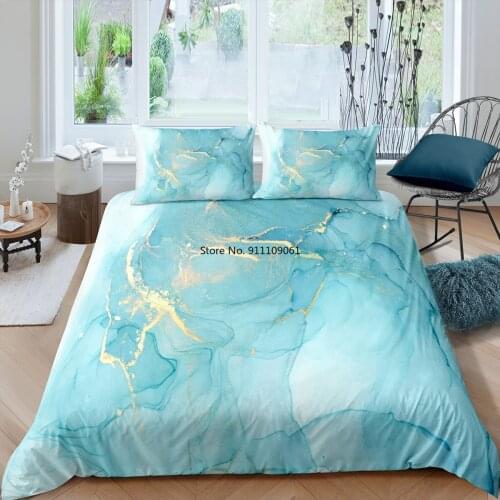 Pink Blue Black Marble Printed Bedding Set 3D Duvet Cover Adult Child Bedroom Quilt Cover Single Twin Queen Double Kine Size